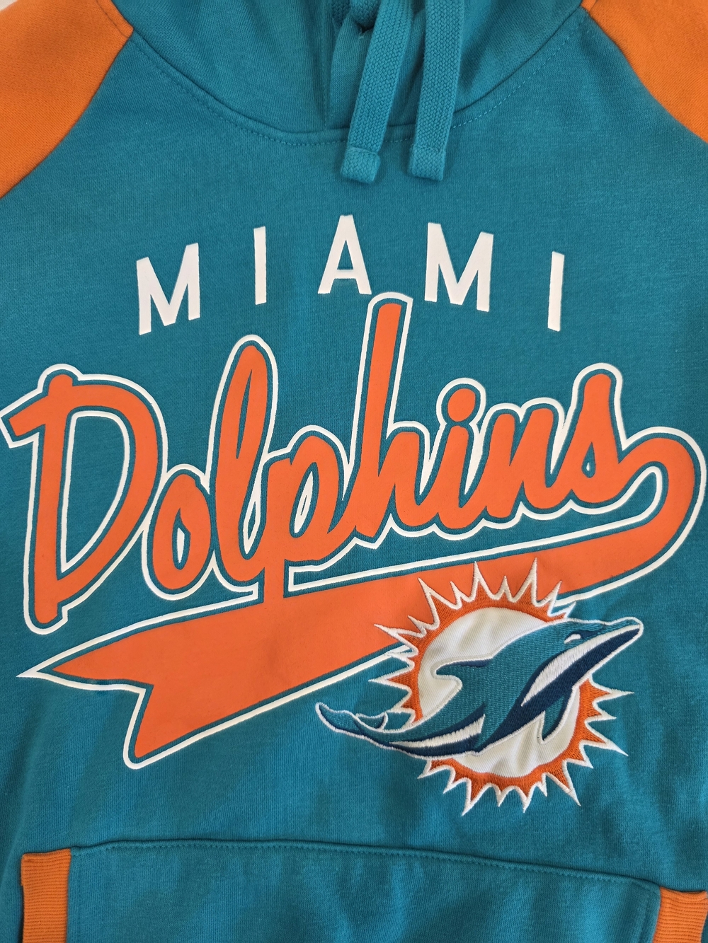 Miami Dolphins Teal & Orange Pullover Hoodie Size XS